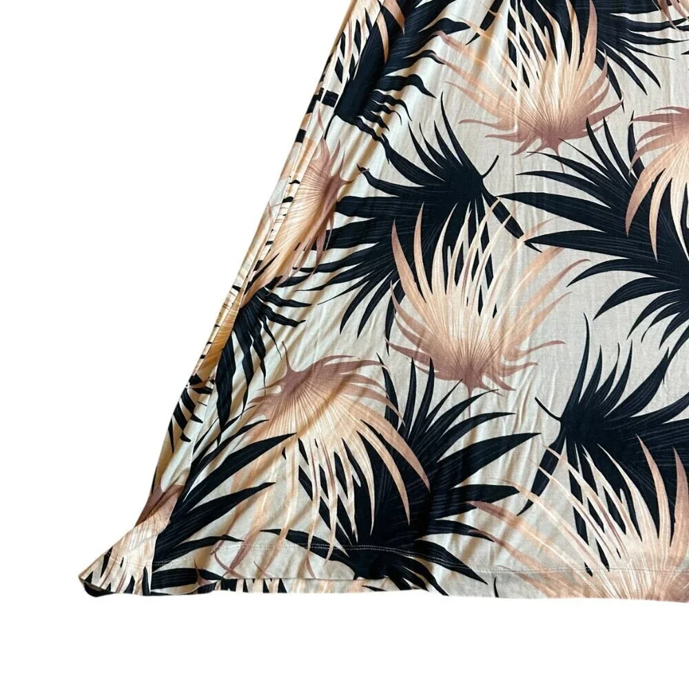 Soft Surroundings Tropical Print Sleeveless Dress Neutral Size Medium Women's